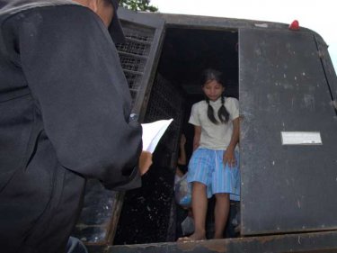 A young woman heads for confinement at Ranong Immigration