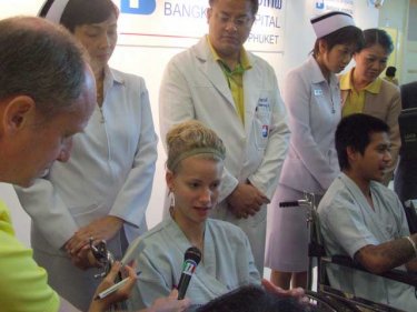 Survivors are interviewed at Bangkok Hospital Phuket in 2007