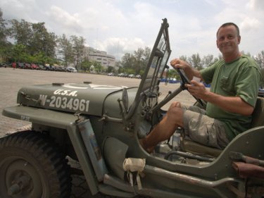 Proud owner on Phuket with a meticulously maintained Jeep