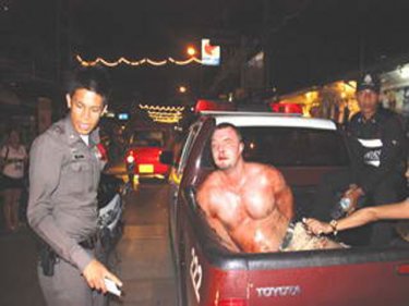 An American accused of assault in Patong is taken into custody