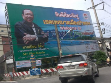 ''World o Happiness' welcome message from Patong mayor Pian Keesin