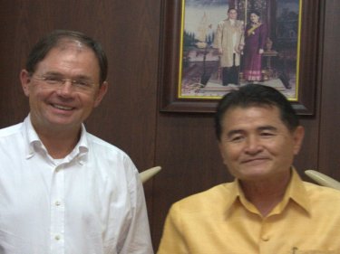 Dr Schumacher catches up with Phuket's Governor Wichai today