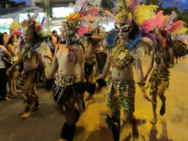 Suddenly it's Rio in Patong as tiger skin and feathers fly on parade