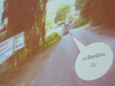 Graphic at today's meeting shows elephants on the Phuket crash corner