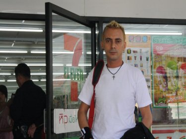 Luca Soddu outside the 7-Eleven store where the attack took place