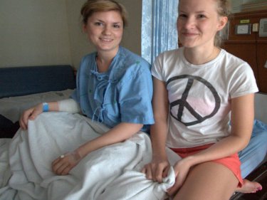 Emelia Andersson and Kerstin Stromberg at Patong Hospital today