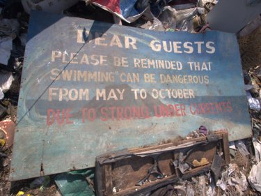 A resort warning sign spotted at Phuket's rubbish dump