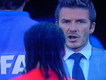 David Beckham's last World Cup appearance, on the sidelines