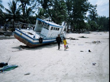 Phuket's Patong beach, soon after the 2004 tsunami