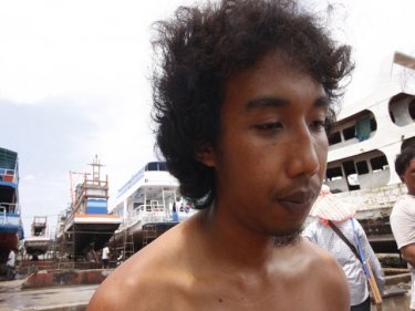 Juthawat Hamwong, 23, who made sure the burning boat was further away