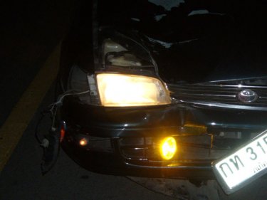 The front of the vehicle that struck Jari Peter Soder in darkness