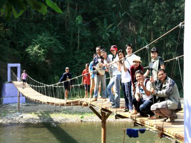 The suspension bridge that will keep schoolchildren dry in the rainy season