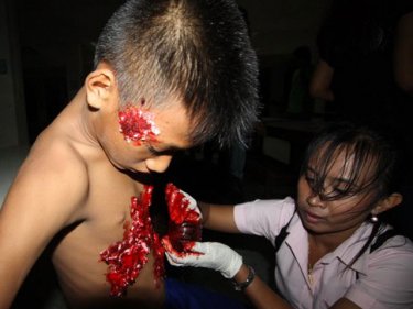 There will be blood . . . but fortunately it's fake for a Phuket tsunami drill