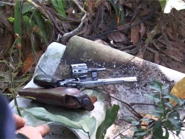 The gun recovered after a helicopter flight to an island off Phuket