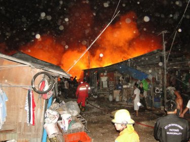 Flames and smoke were visible all over Patong at the height of the blaze