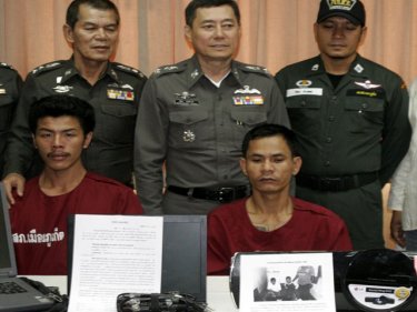 Major General Pekad (centre) with Phuket's ''Broken Window'' pair