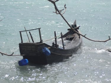 The flimsy vessel that carried 68 boatpeople to Phuket