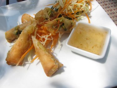 Spring rolls from the Khao Rang Breeze: tasty but noisy, too