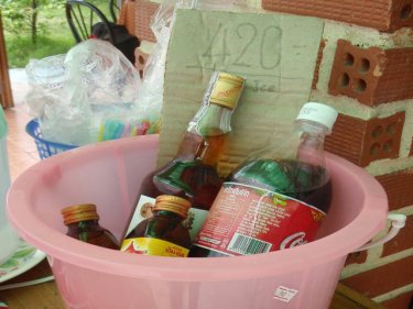 Alcohol ''buckets'' are popular on Phi Phi among expat tourists
