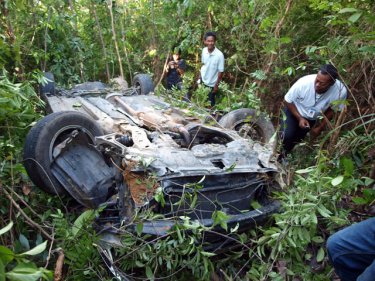 Flattened  . . . this vehicle failed to claim a life in a Phuket crash