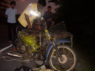 The motorcycle and sidecar involved in Phuket's first Songkran fatal