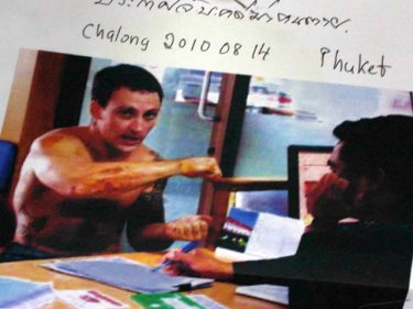 Lee Aldhouse as depicted in a Phuket 'Wanted' poster