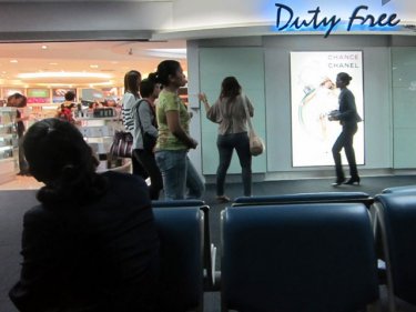 Inside Phuket airport, where