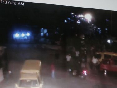 Security camera footage shows the tuk-tuk blockade in Patong