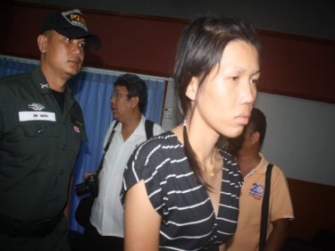 The woman among the alleged drugs dealers presented yesterday