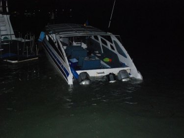 The speedboat came close to sinking after being towed back to Phuket