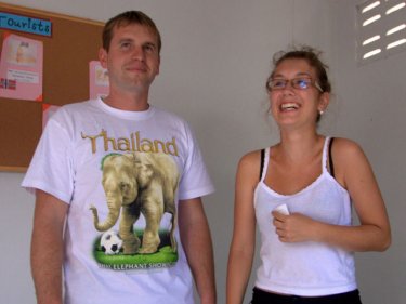 Alexandr and Kamila Razdobarov in their Phuket Tourist Police haven