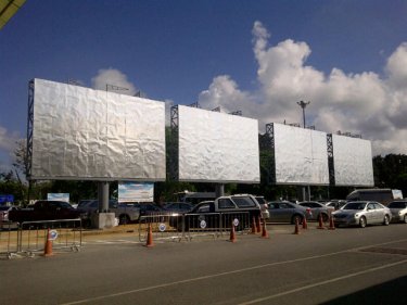 The new billboards as  Phuket International Airport goes ''green''