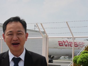 Wing Commander Prathuang Somkhom at Phuket airport yesterday