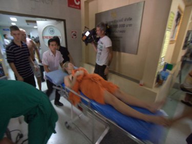 Tourists have emergency treatment at Patong Hosptial earlier this year