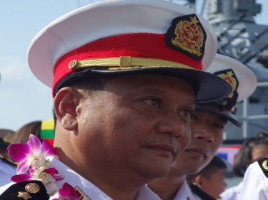 Myanmar's warship Captain Aung Zaw Hlaing on Phuket today