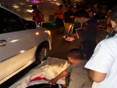 The crash scene where a rider from Finland died on Phuket tonight