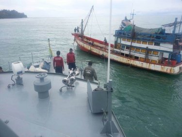 Marine Police rescue the trawler in distress off Phuket today