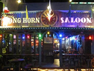 The Long Horn Saloon in Ao Nang, Krabi, where an American tourist was stabbed to death early today and his son was seriously injured