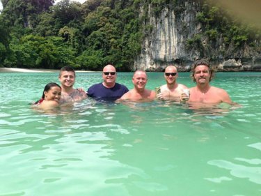 The American group enjoying their holiday in Thailand