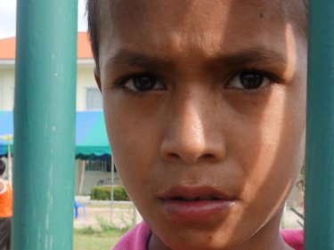 A Rohingya boy at a family shelter north of Phuket
