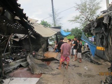 The ruins of the stalls at Phuket's Karon Plaza  today