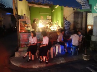 Dining by candlelight in Phuket City in May during a blackout