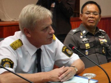 Top Swedish policeman Bengt Svensson on Phuket yesterday