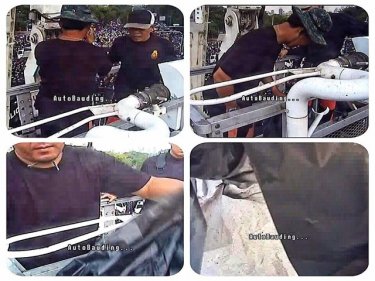 Images posted by Bangkok's Governor show a camera being killed