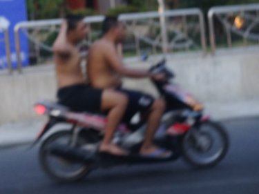 Topless riders show too much flesh and offend in Patong this week