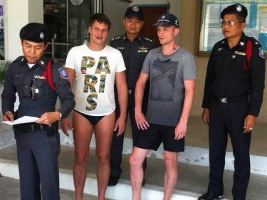 The Russian tourists find their feet on land on Phuket today