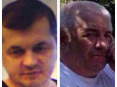 The Ukranian and the Russian Boychuk (left) and Novichkov wanted in connection with what could soon become a murder investigation