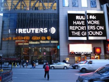 Reuters' building in New York: slightly larger than Phuketwan's offices. Reuters is reported to employ about 1000 staff in Thailand