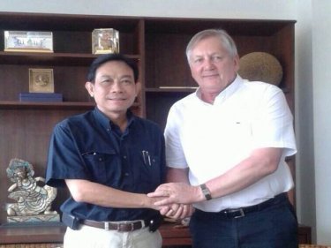Colonel Pravesana meets with Claude de Crissey on Phuket today