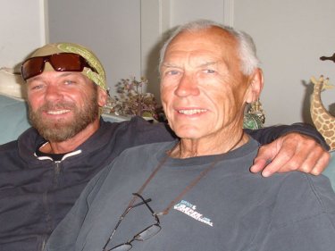 Brett Bean with his father, Wayne, after their reunion in the US this month